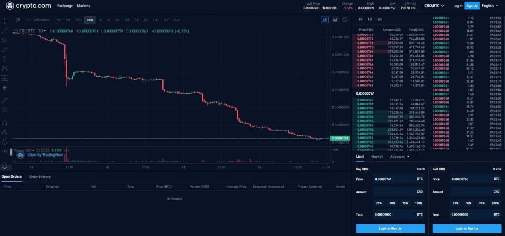 interface de trading crypto.com